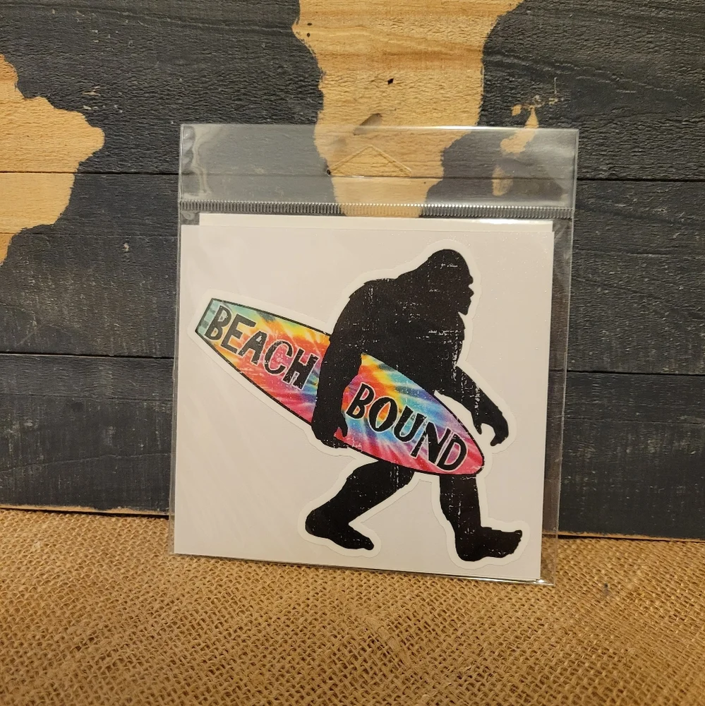 Off the hook big foot and surf board sticker - Picture 1 of 10